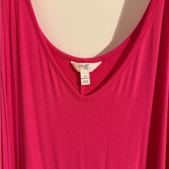 Terra & Sky Pink Sleeveless Sundress Scoop Neck High Low - Picture 2 of 2